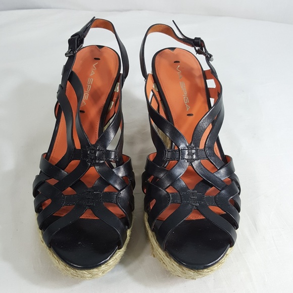 Via Spiga Mabel Platform Sandal ROPE HEEL LEATHER - Picture 2 of 8